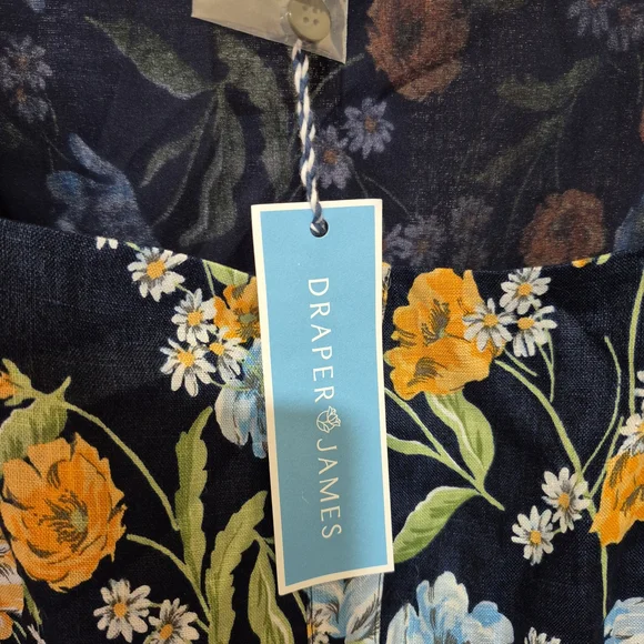 Draper James Floral Dress - Navy, Yellow, Light Blue - Picture 3 of 7